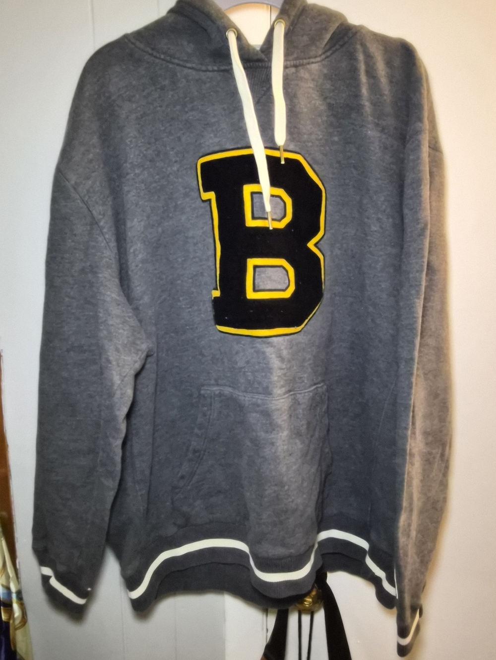 VTG Mitchell & Ness Boston Bruins Hoodie Sweatshirt – Big Block B – 2XL